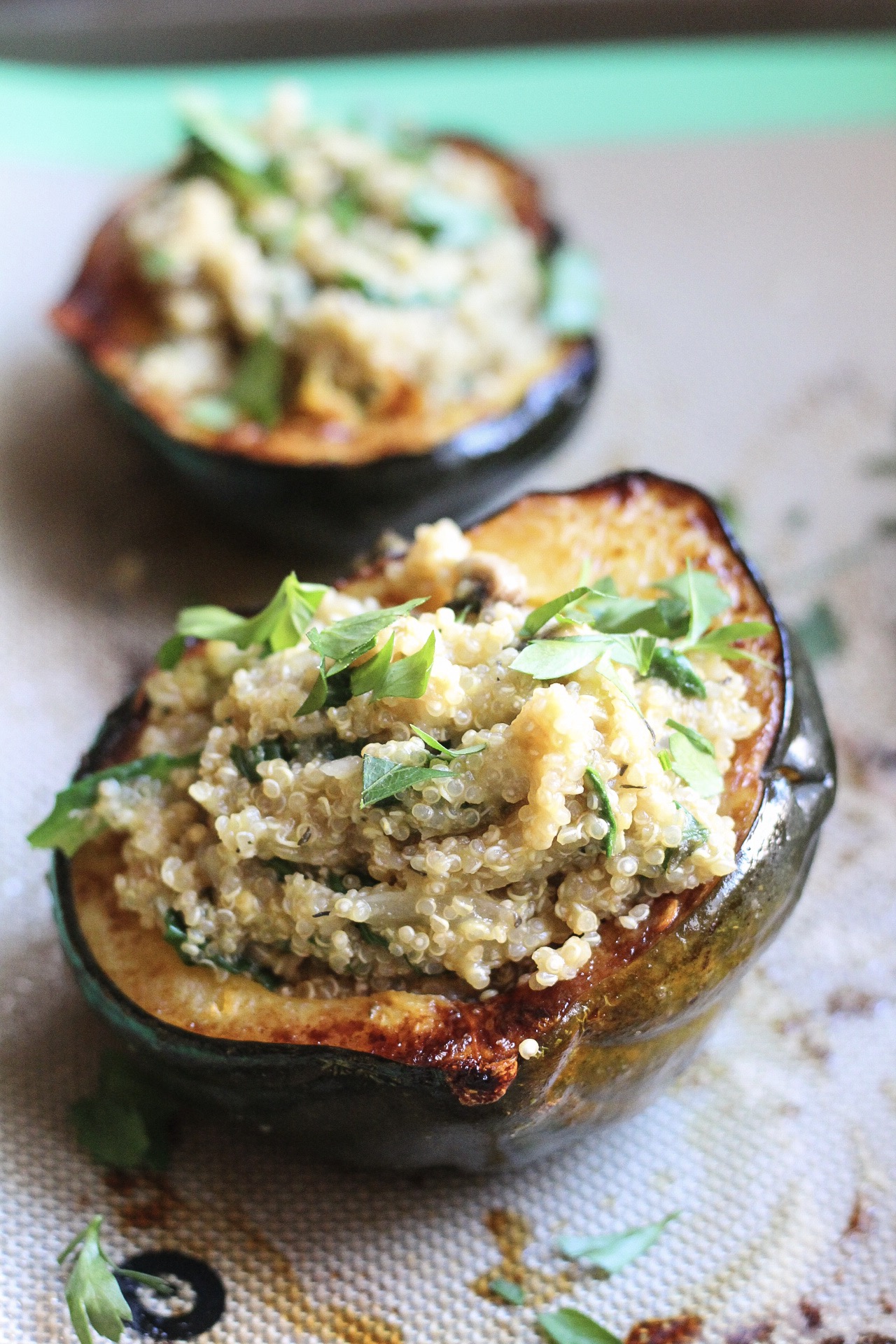 Acorn Squash Stuffed With Quinoa And Mushrooms